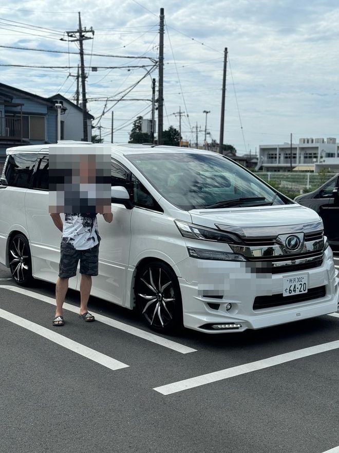 Delivered Toyota Vellfire — face and plate blurred for privacy