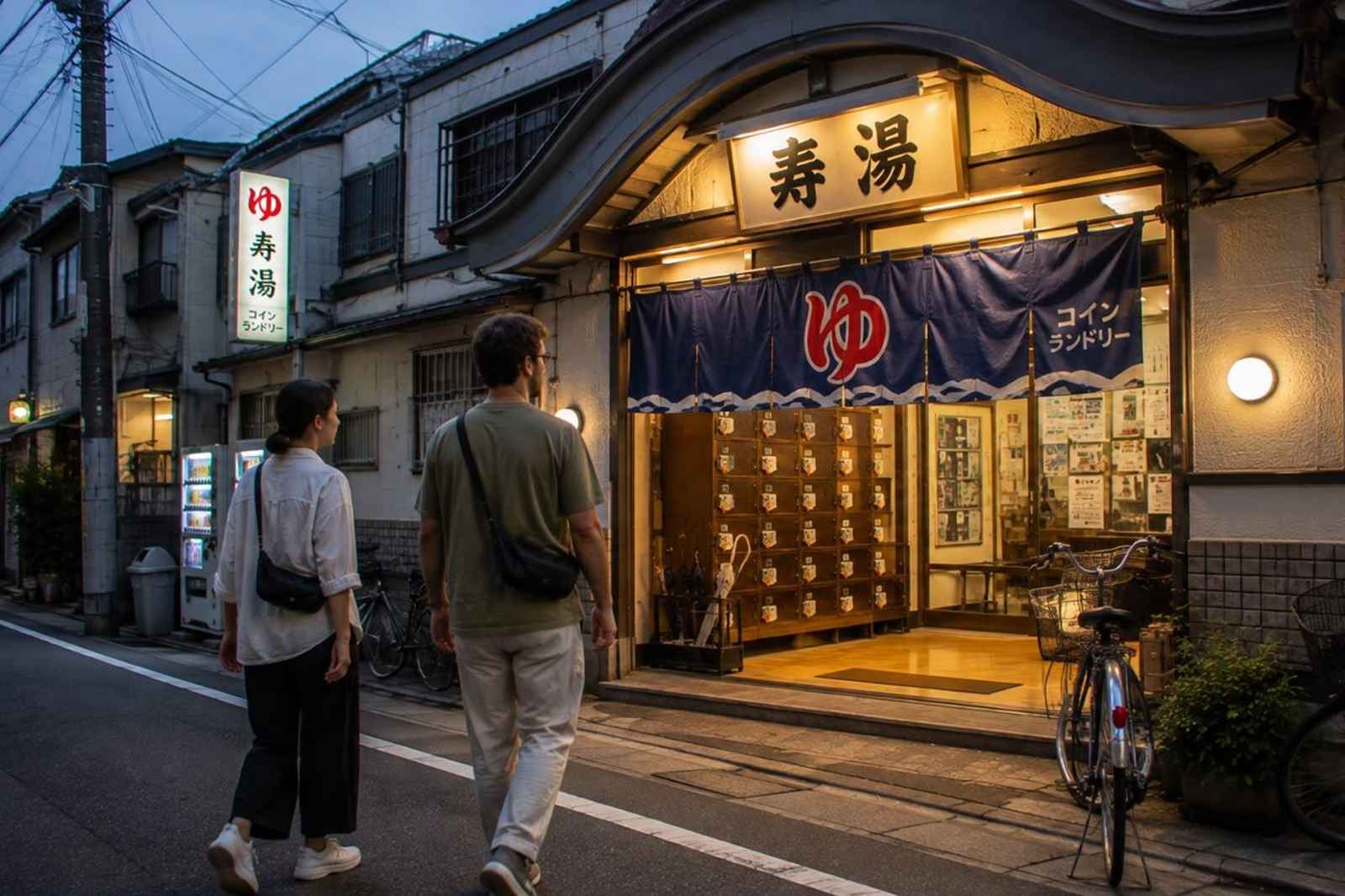 Tokyo Sento Bathhouse and Craft Sake Private Evening Tour